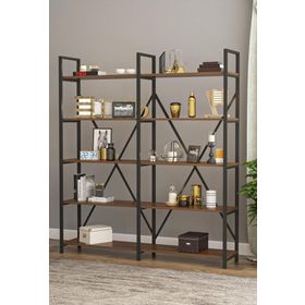 Wood House İlayda Geniş Raflı Ceviz Kitaplık