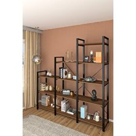 Wood House Kardelen Merdiven Ceviz Kitaplık