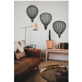 Wooden Factory 3 Parça Uçan Balon Duvar Süsü