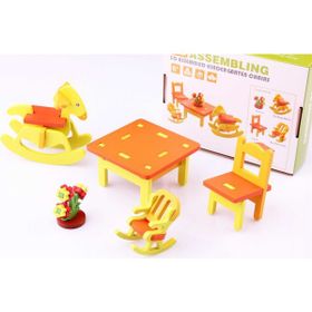 Wooden Toys 3D Ahşap Maket Çocuk Bahçesi Takımı Oyuncak