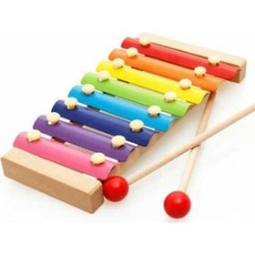 Wooden Toys Eğitici Ahşap Ksilofon 8 Nota 8 Ton 25 Cm 8 Tuşlu Sesli Selefon Oyuncak