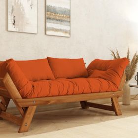 Woodesk Adalar CPT8172-210 Masif Tik Turuncu 2'li Kanepe