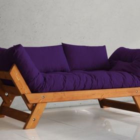 Woodesk Adalar Tik Renk Masif Ahşap Mor Kanepe