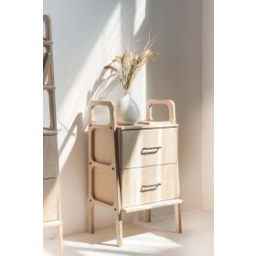 Woodesk Cpt4652-50 Sabina Masif Ahşap 90x50 cm Naturel Renk Dolap