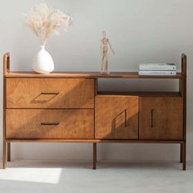 Woodesk Cpt4681-140 Holz Masif Ahşap 140x90 cm Tik Renk Dolap