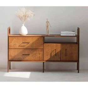 Woodesk CPT4681-140 Holz Masif Ahşap 140x90 CM Tik Renk Dolap