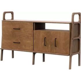 Woodesk CPT4681-140 Holz Masif Ahşap 140x90 CM Tik Renk Dolap