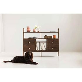 Woodesk CPT4687-140 Fuerte Masif Ahşap 140x115 CM Ceviz Renk Dolap