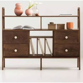 Woodesk CPT4687-140 Fuerte Masif Ahşap 140x115 CM Ceviz Renk Dolap