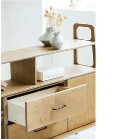 Woodesk CPT4696-170 Riva Masif Ahşap 170x115 cm Natural Renk Dolap