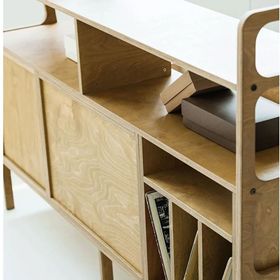 Woodesk CPT4696-170 Riva Masif Ahşap 170x115 cm Natural Renk Dolap