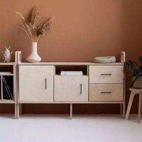 Woodesk CPT4697-140 Vetta Masif Ahşap 140x90 CM Natural Renk Dolap