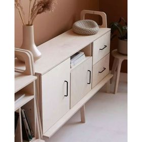Woodesk CPT4697-140 Vetta Masif Ahşap 140x90 CM Natural Renk Dolap