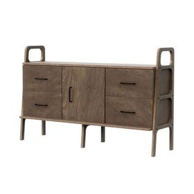 Woodesk Cpt4707-140 Tesoro Masif Ahşap 140x90 cm Tik Renk Dolap