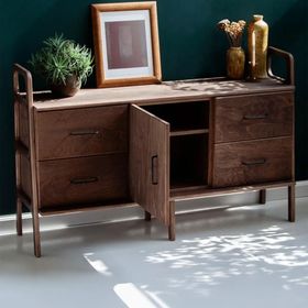 Woodesk Cpt4707-140 Tesoro Masif Ahşap 140x90 cm Tik Renk Dolap