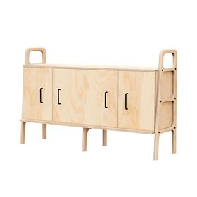 Woodesk CPT4709-140 Astre Masif Ahşap 140x90 CM Natural Renk Dolap