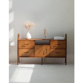 Woodesk Cpt4710-170 Oasis Masif Ahşap 140x90 cm Tik Renk Dolap