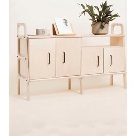 Woodesk Cpt4713-170 Notte Masif Ahşap 140x90 cm Naturel Renk Dolap