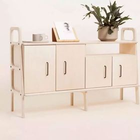 Woodesk Cpt4713-170 Notte Masif Ahşap 140x90 cm Naturel Renk Dolap