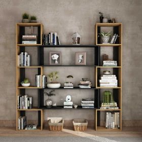 Woodesk CPT6011-200 Natural Dublin Masif Ağaç 190x200 cm Kitaplık