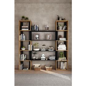 Woodesk CPT6011-200 Natural Dublin Masif Ağaç 190x200 cm Kitaplık