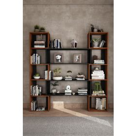 Woodesk CPT6012-200 Tik Dublin Masif Ağaç 190x200 cm Kitaplık