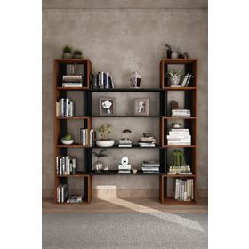 Woodesk CPT6012-200 Tik Dublin Masif Ağaç 190x200 cm Kitaplık