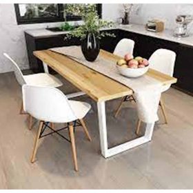 Woodesk CPT7364-140 Hayal Masif Natural Renk 140x70 Sandalyeli Masa Takımı