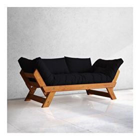 Woodesk CPT8105-210 Adalar Masif Siyah 2'li Kanepe