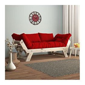 Woodesk CPT8108-210 Adalar Masif Natural-Kırmızı Renk 2'li Kanepe