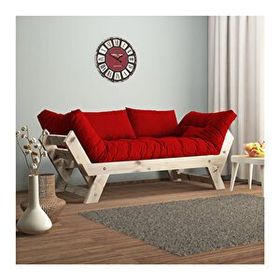 Woodesk CPT8108-210 Adalar Masif Natural-Kırmızı Renk 2'li Kanepe
