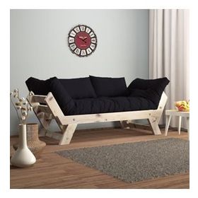 Woodesk CPT8111-210 Adalar Masif Natural-Siyah Renk 2'li Kanepe