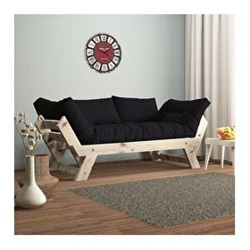 Woodesk CPT8111-210 Adalar Masif Natural-Siyah Renk 2'li Kanepe