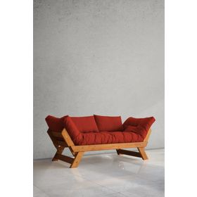 Woodesk CPT8114-210 Adalar Masif Ceviz-Kırmızı Renk 2'li Kanepe