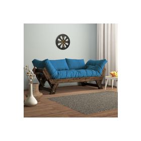 Woodesk CPT8115-210 Adalar Masif Ceviz-mavi Renk 2'li Kanepe