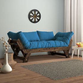 Woodesk CPT8115-210 Adalar Masif Ceviz-mavi Renk 2'li Kanepe