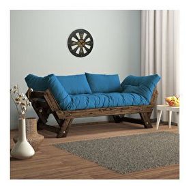 Woodesk CPT8115-210 Adalar Masif Ceviz-mavi Renk 2'li Kanepe