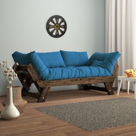 Woodesk CPT8115-210 Adalar Masif Ceviz-mavi Renk 2'li Kanepe