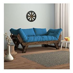 Woodesk CPT8115-210 Adalar Masif Ceviz-mavi Renk 2'li Kanepe
