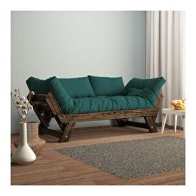 Woodesk CPT8116-210 Adalar Masif Ceviz-Petrol Renk 2'li Kanepe