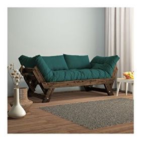 Woodesk CPT8116-210 Adalar Masif Ceviz-Petrol Renk 2'li Kanepe