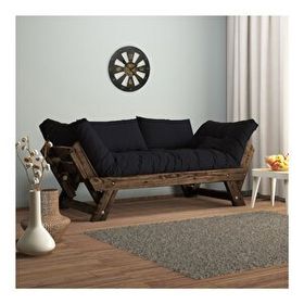 Woodesk CPT8117-210 Adalar Masif Ceviz-Siyah Renk 2'li Kanepe