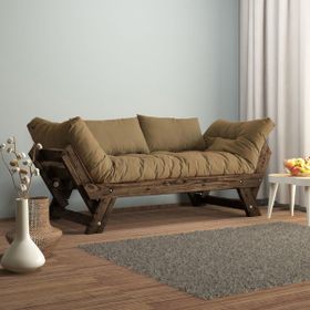 Woodesk CPT8119-210 Adalar Masif Ceviz-Camel Renk 2'li Kanepe