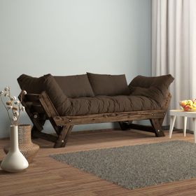 Woodesk CPT8120-210 Adalar Masif Ceviz-Kahve Renk 2'li Kanepe