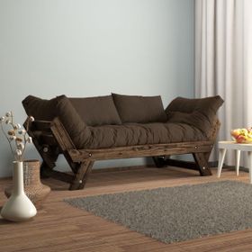 Woodesk CPT8120-210 Adalar Masif Ceviz-Kahve Renk 2'li Kanepe