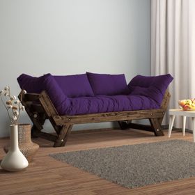 Woodesk CPT8121-210 Adalar Masif Ceviz-Mor Renk 2'li Kanepe