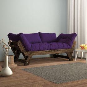 Woodesk CPT8121-210 Adalar Masif Ceviz-Mor Renk 2'li Kanepe