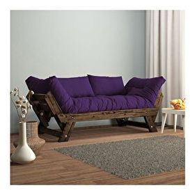 Woodesk CPT8121-210 Adalar Masif Ceviz-Mor Renk 2'li Kanepe
