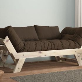Woodesk CPT8123-210 Adalar Masif Natural-Kahve Renk 2'li Kanepe