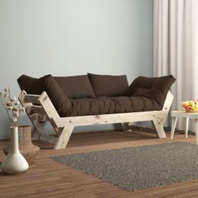 Woodesk CPT8123-210 Adalar Masif Natural-Kahve Renk 2'li Kanepe